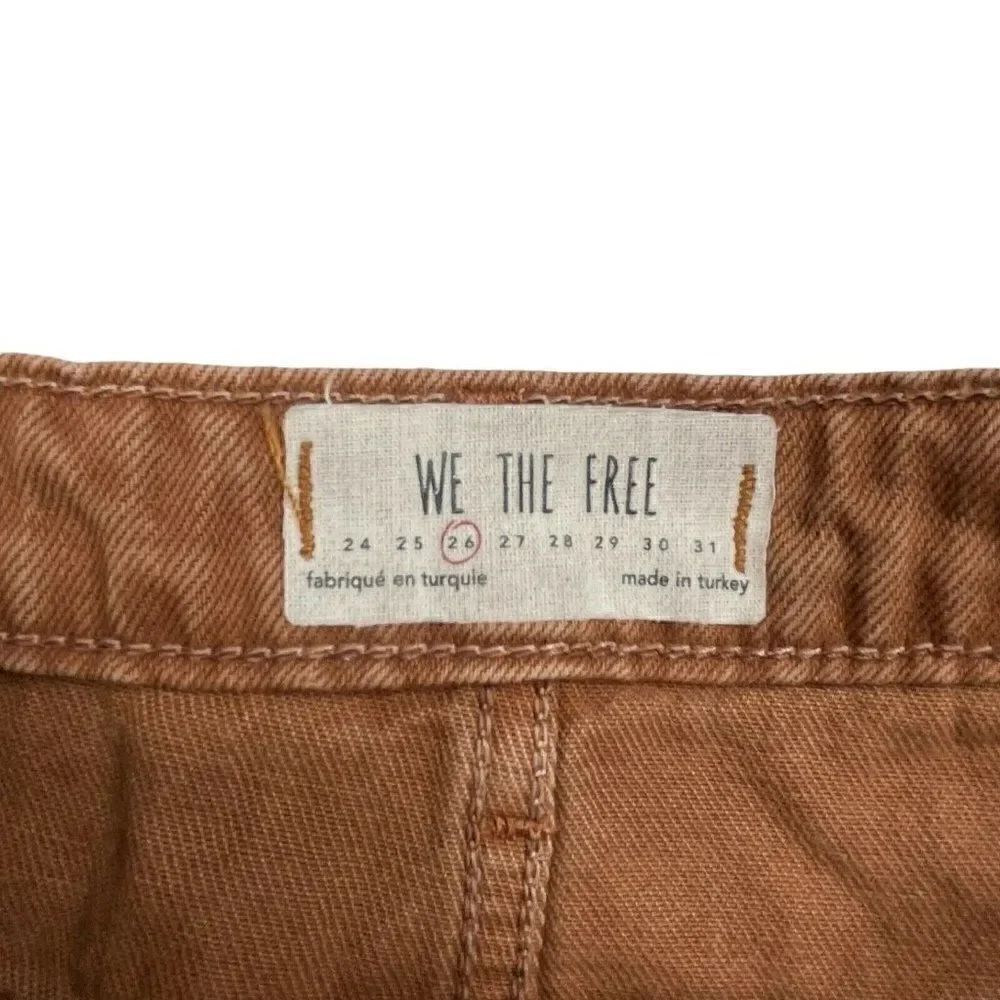 We The Free People Button Fly Distress Mini Skirt Brown Rust - Picture 5 of 10